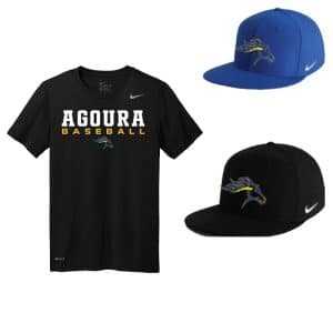 Agoura Hats (2) and Black Training Tee Shirt (1) Package